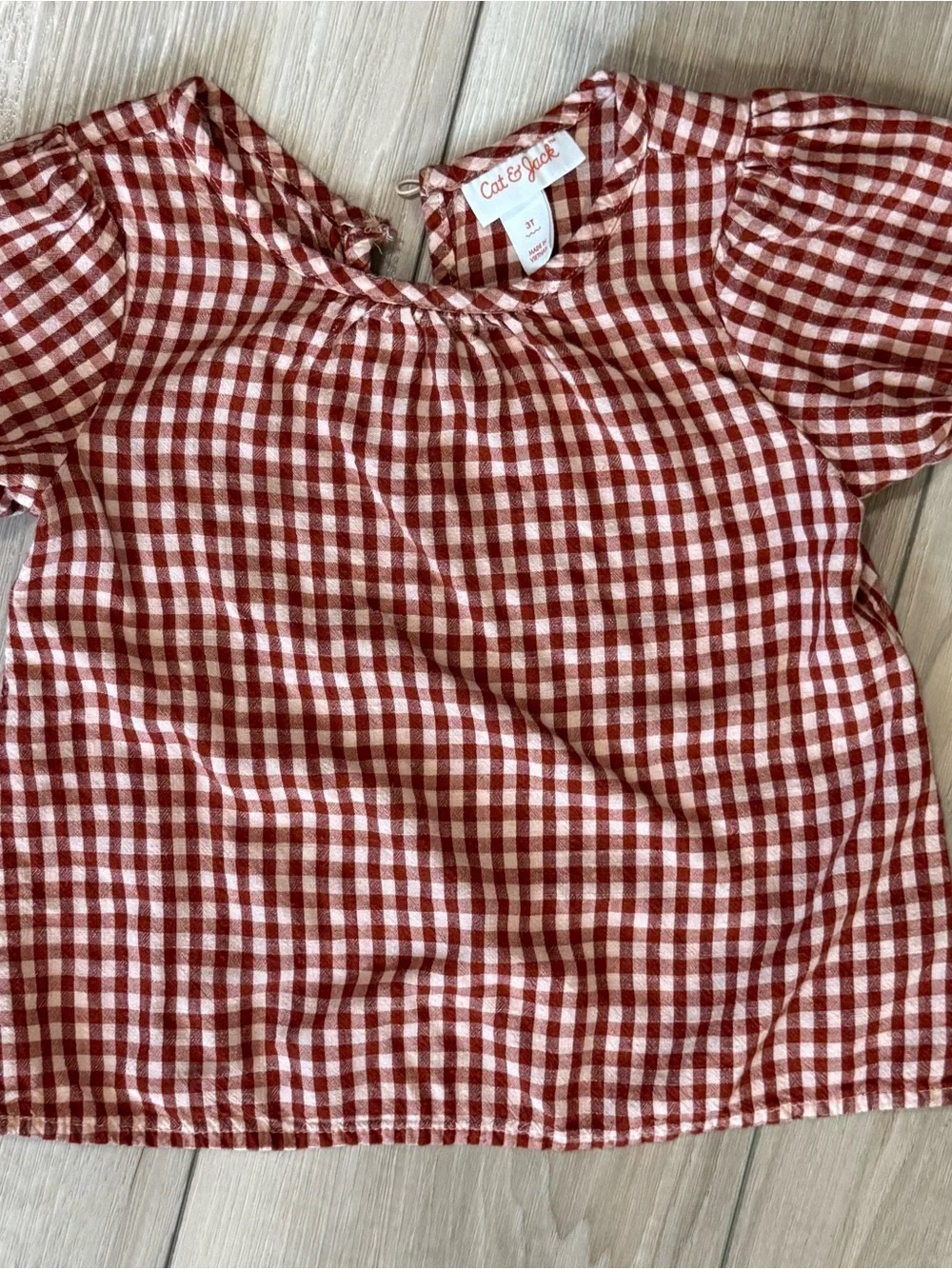 Cat & Jack • Gingham Short-Sleeve Top • 2T